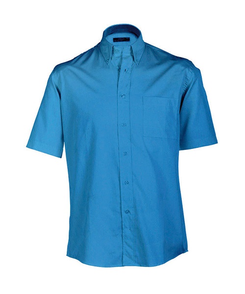 Cvalda.cz - Pánská košile s krátkým rukávem James & Nicholson Buttondown Shirt Short - modrá
