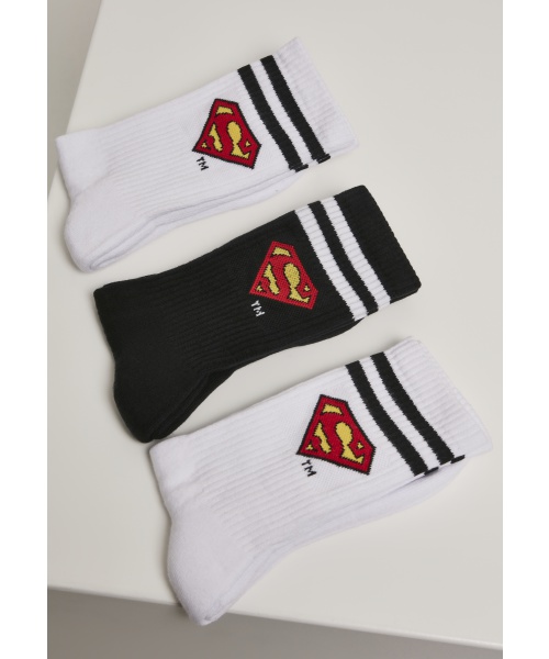 Cvalda.cz - Ponožky Superman 3 páry URBAN CLASSICS (MC1002) Bílá / Černá / Bílá